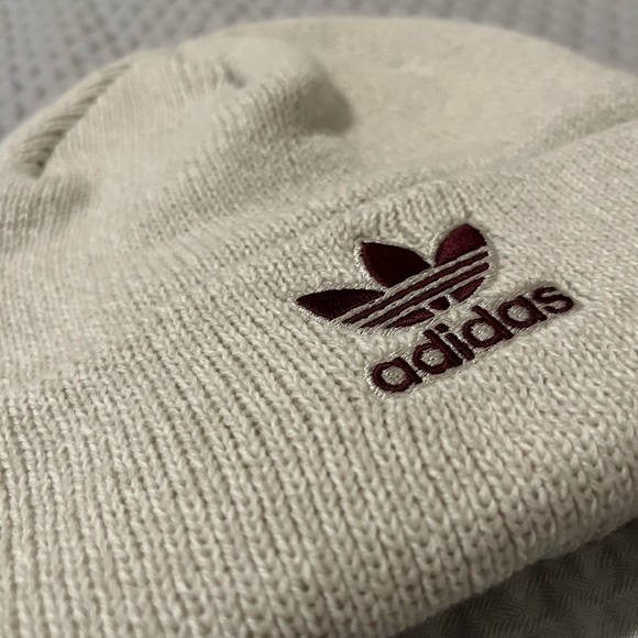 Adidas Beanie (Beije and Logo Dark Red) - Picture 2 of 2